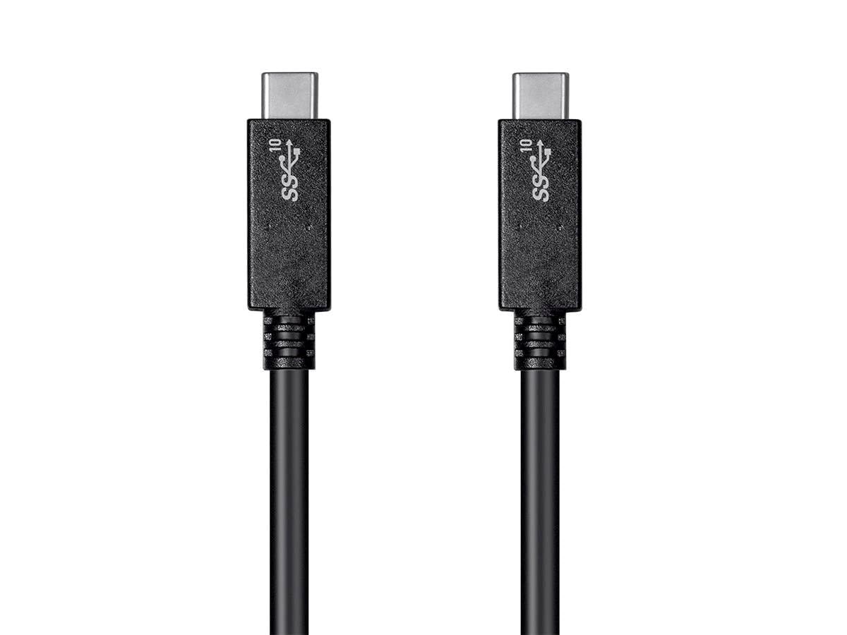 Monoprice USB Type-C to Type-C 3.1 Gen 2 Cable - 10Gbps, 5 Amp, 30AWG, 1.6 Feet, Black - Essential Series