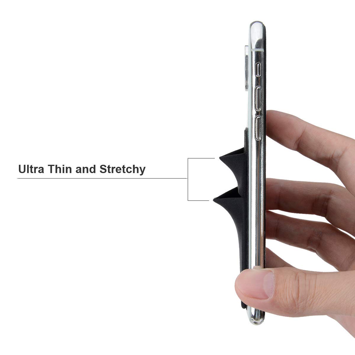 Hoblaze Phone Card Holder Stretchy Wallet Pocket Credit Card ID Case Pouch Sleeve Adhesive Sticker Compatible with iPhone Samsung Galaxy Android