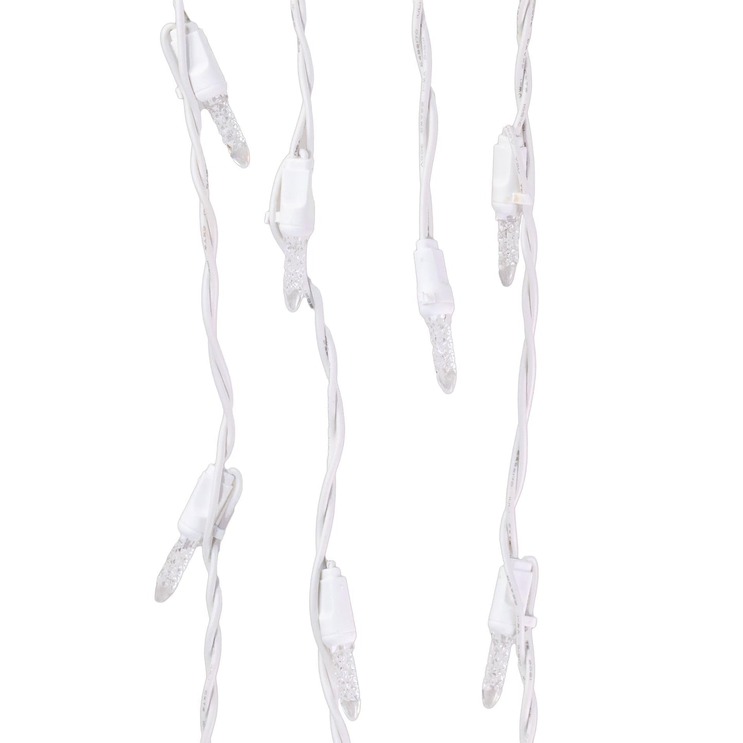 Novelty Lights LED Icicle Lights Warm White, 15 Feet 150 LED M5 Bulbs on 30 Drops with 6 Inch Spacing, 12-32" Drops, Commercial Grade White Wire