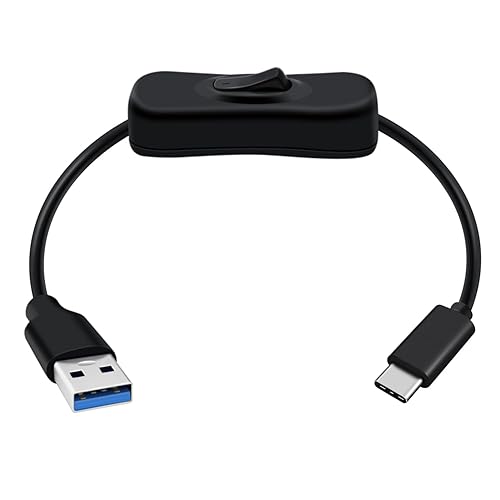 HuaLiSiJi USB C Cable with Switch USB 3.0 to Type C Charger Cable with On Off Switch Supports 5Gbps Data Transmit and Power Supply, for Laptops, PC