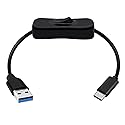 HuaLiSiJi USB C Cable with Switch USB 3.0 to Type C Charger Cable with On Off Switch Supports 5Gbps Data Transmit and Power Supply, for Laptops, PC