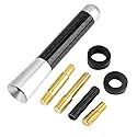 Acouto Car Antenna 3 Inch Carbon Fiber Universal Car Modification Screw Radio Antenna Short Car Antenna Aerial Replacement (Silver)