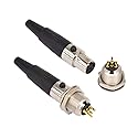 onelinkmore 4 Pin Mini XLR TA4F Male Female Panel Mount Socket Connector Mic Audio Socket XLR Connector Mini Jack,4 Pin for Pro Microphones Aviation