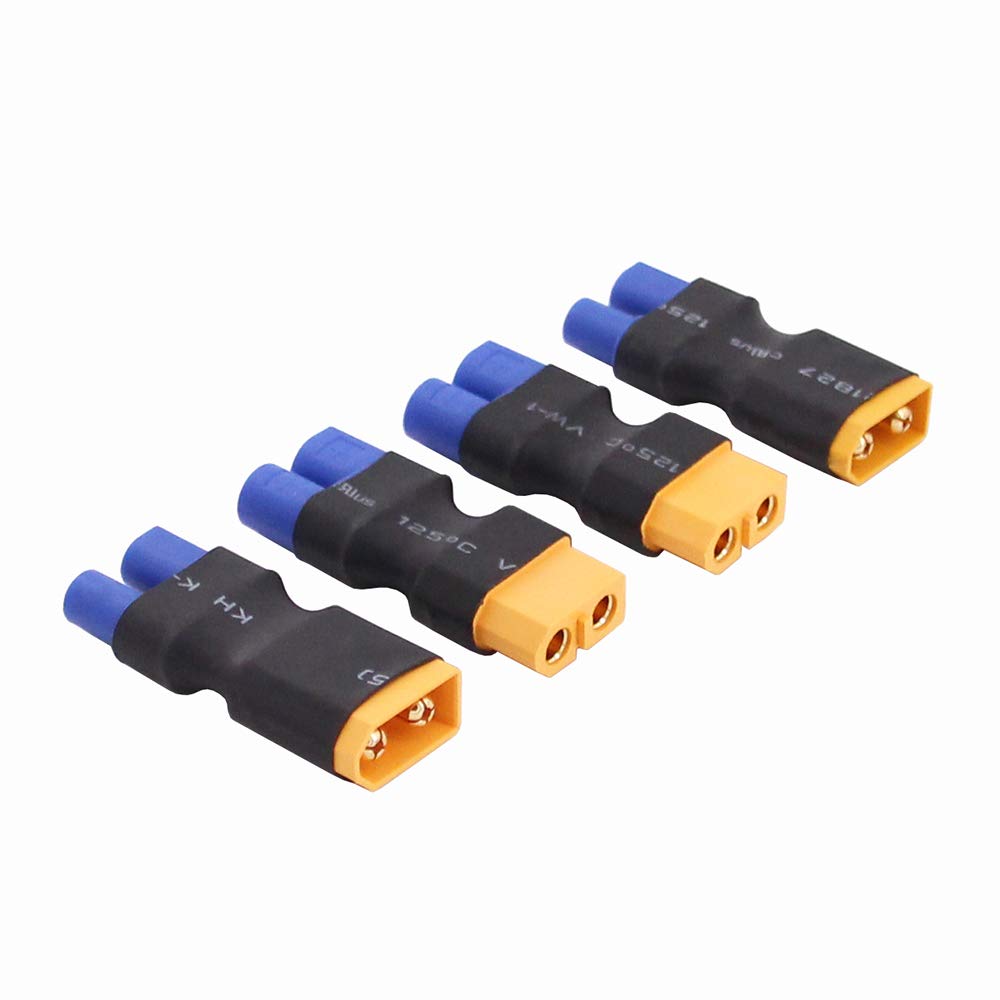 OliRC 4pcs No Wires Connector: XT60 XT-60 to EC3 Style Male Female Connector Adapter(C156-4)