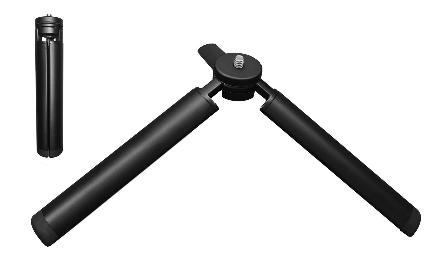 RetiCAM® Hand Grip Mini Tripod - All Metal Heavy-Duty Stabilizer for Cameras, Action Cams, Smartphones and Accessories - HG20, Aluminum, Black