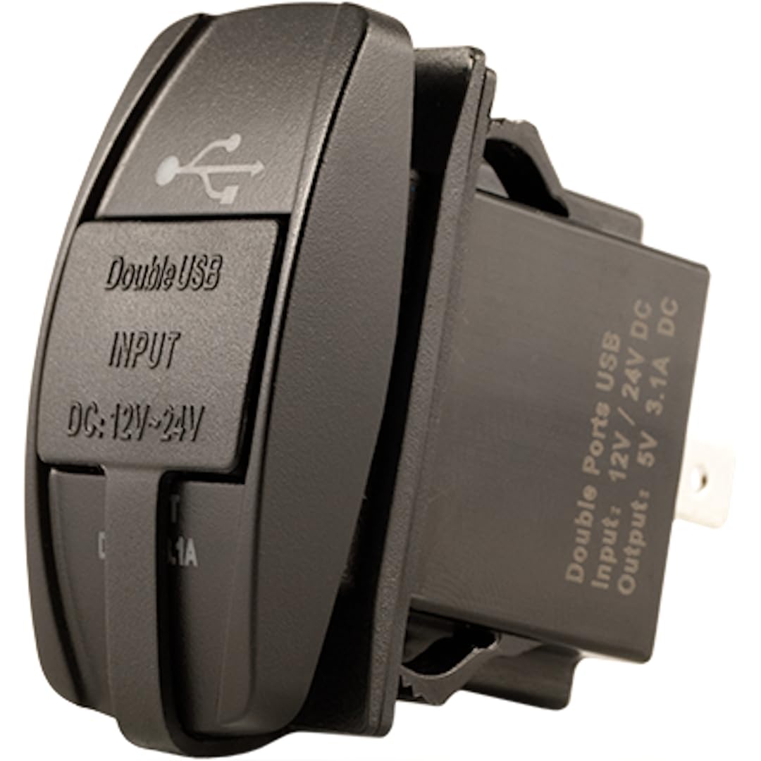 KJM Dual USB Charger Rocker Switch Mount