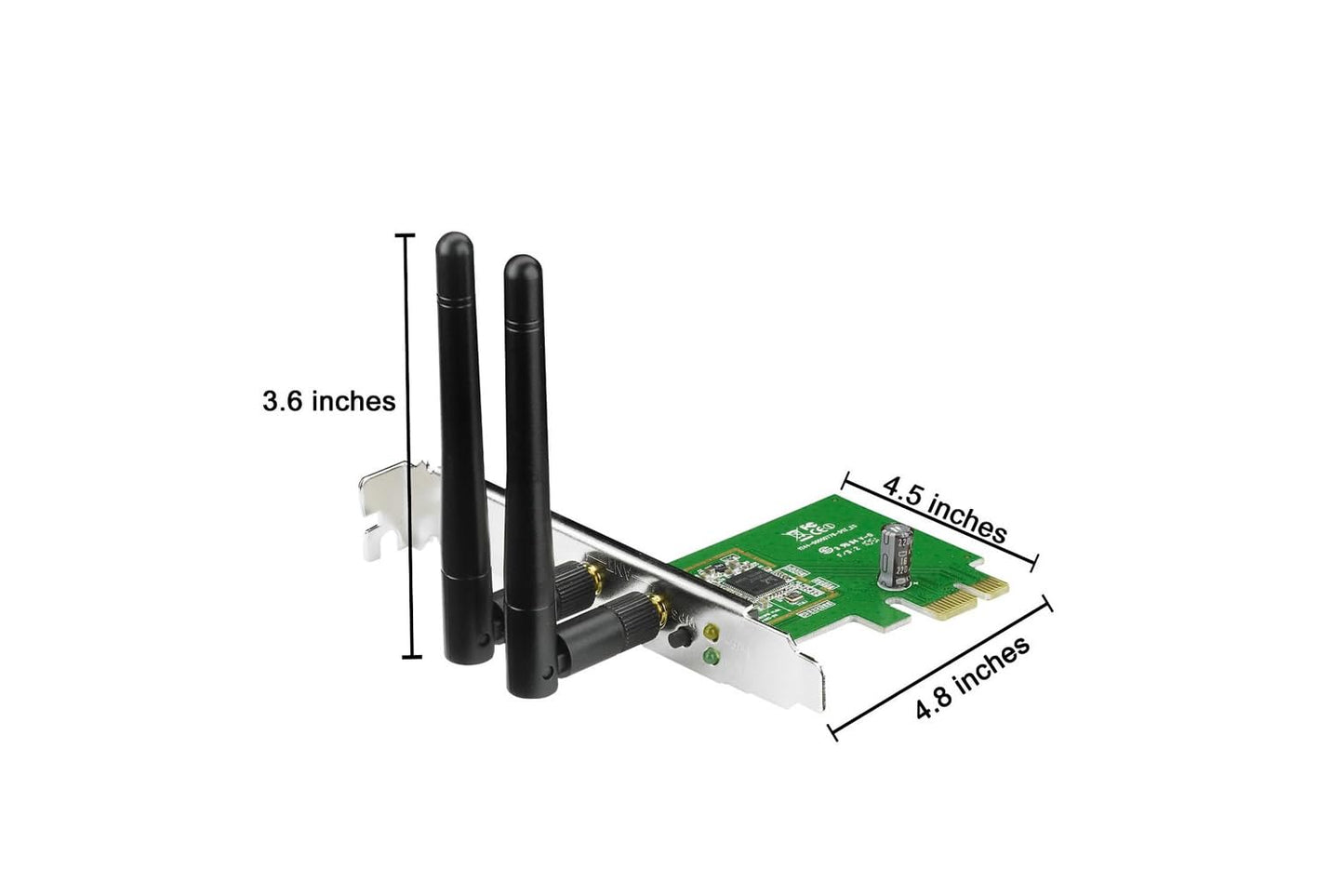 ASUS PCE-N15 300Mbps Wireless-N Network Adapter, PCI-E Interface, Full Height and Low Profile Bracket, WPS Button Support