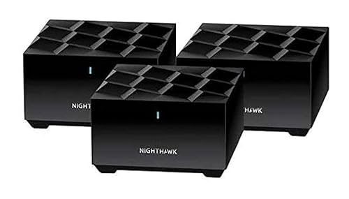 NETGEAR Nighthawk MK63S AX1800 Whole Home Mesh Wi-Fi 6 System with 1.8GBPS Speed, OFDMA Technology, and WPS Security Protocol (Black, 3-Pack, Renewed)