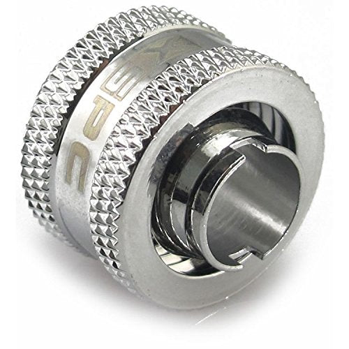 XSPC G1/4" to 3/8" ID, 1/2" OD Compression Fitting V2 for Soft Tubing, Chrome, 4-Pack