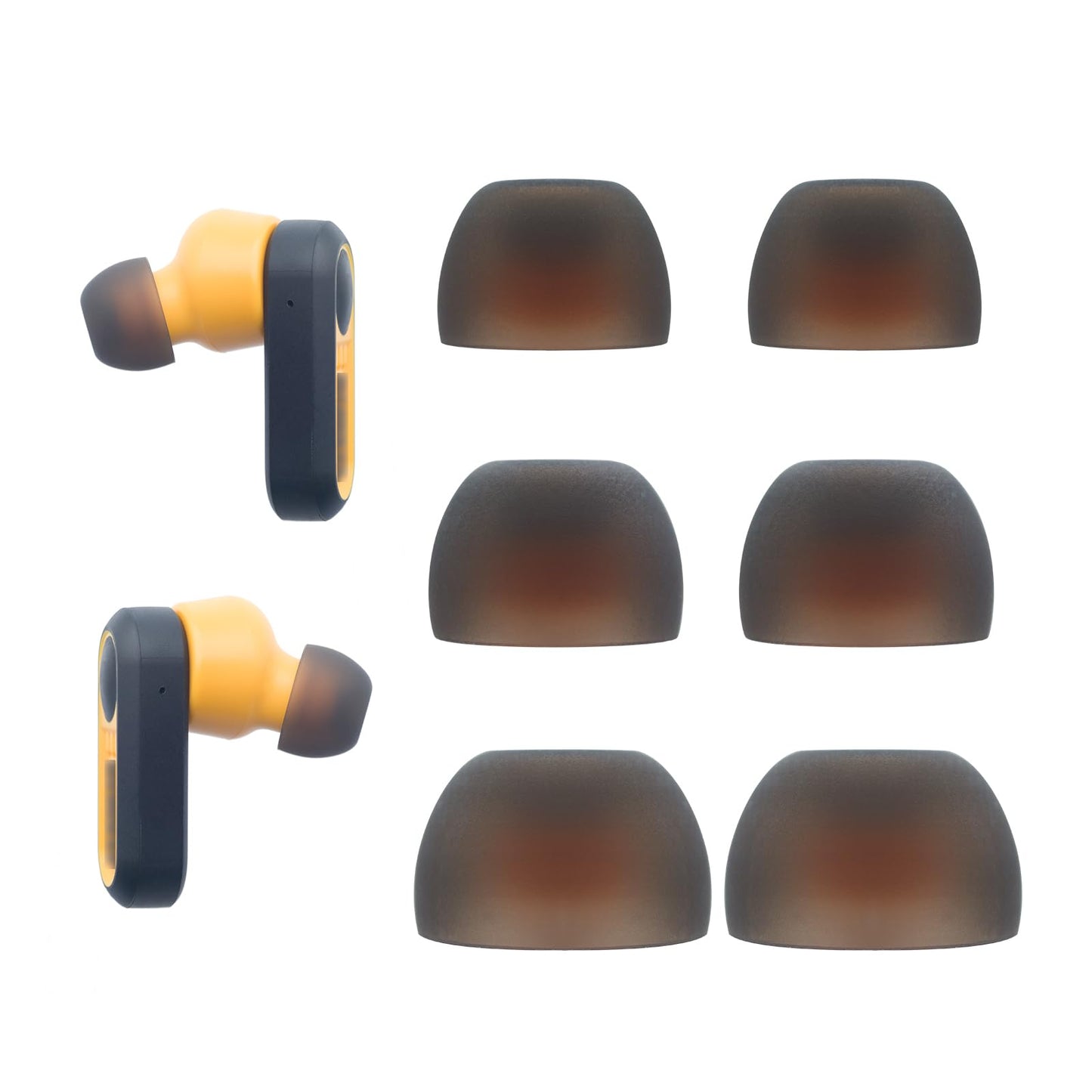 Klowcok Replacement Silicone Ear Tips for DEWALT Jobsite Pro-X1 Heavy Duty True Wireless Earbuds, Flexible Ear Cushions, 3 Pairs (S/M/L)