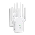 Niuluze WiFi Extenders Signal Booster for Home, Coverage up to 8000 sq.ft, Wireless Internet Repeater 300Mbps, Ethernet Port, 5 Modes, 6 Antennas 360
