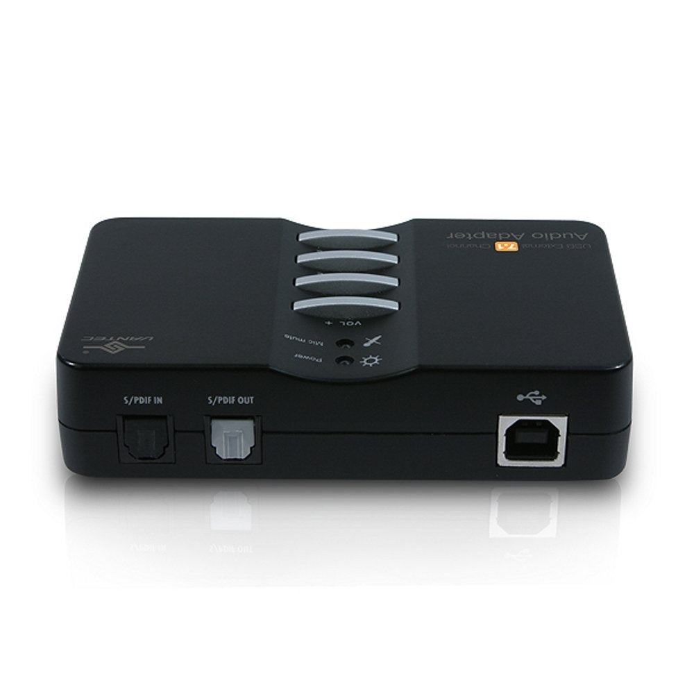Vantec NBA-200U USB External 7.1 Channel Audio Adapter (Black), Windows 7/10/11 only, Drivers Required