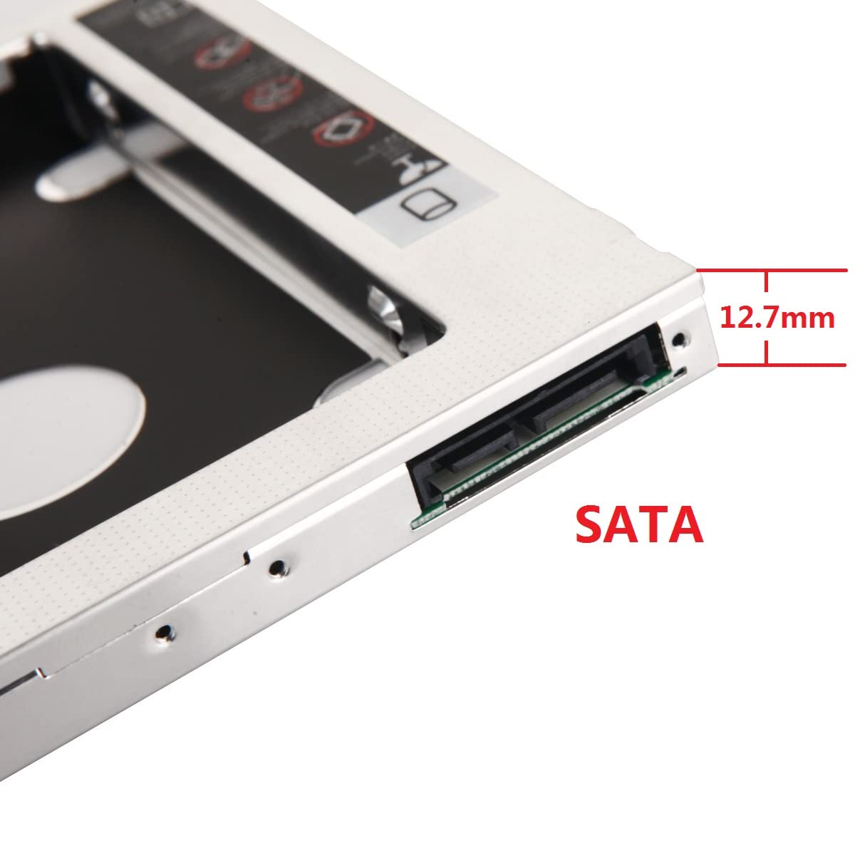 12.7mm SATA 2nd Hard Drive HDD SSD Optical Bay Case Caddy Frame Tray for Toshiba L700 L750 L750D L755 L755D