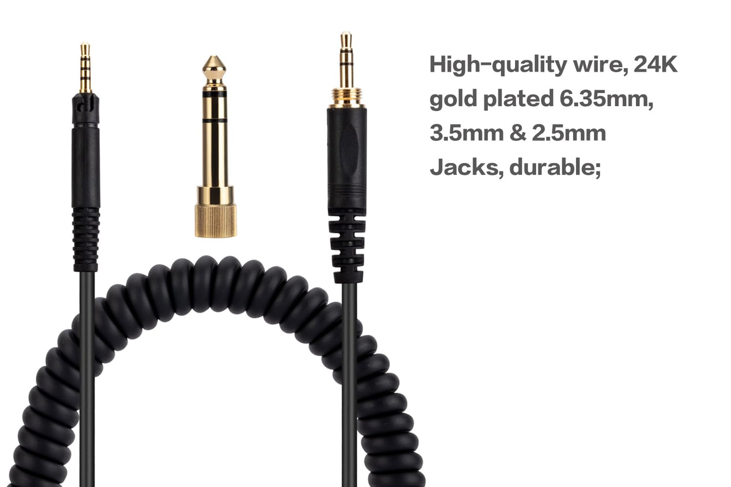 UNCLE LIGHT HD518 HD558 HD598 HD599 HD579 Replacement Audio Cable, Compatible with Sennheiser Headphones, 3.5mm (6.35mm) to 2.5mm Male Stereo Jack…