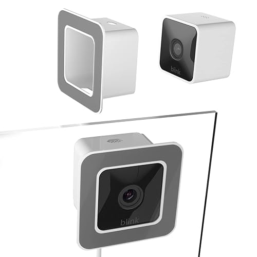 Teccle ( Pack of 2 ) Window Mount for Blink Mini, Through Window Use Blink Mini Camera, No Need to Run Wiring Outdoors (White/Pack of 2)