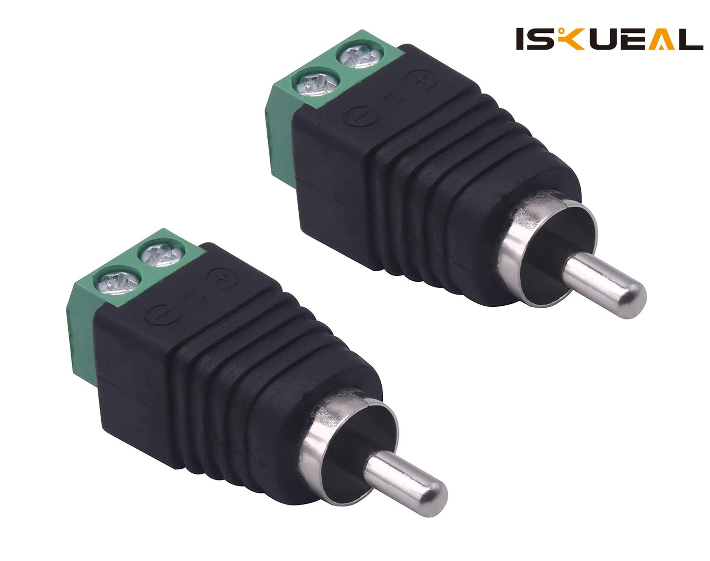 Iskueal RCA Plugs for Speaker Wire, RCA to AV Screw Terminal Connector, Phono RCA Male Plug Solderless Converter Audio/Video Speaker Wire Connectors
