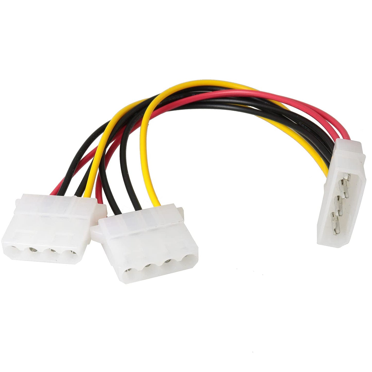 SJZBIN 4 Pin Y-Splitter IDE Extension Adapter 2PCS 20cm/7.9inch 4-Pin Molex Male to Dual Female D-Type Power Cables for Computer Hard Disk and Cooling