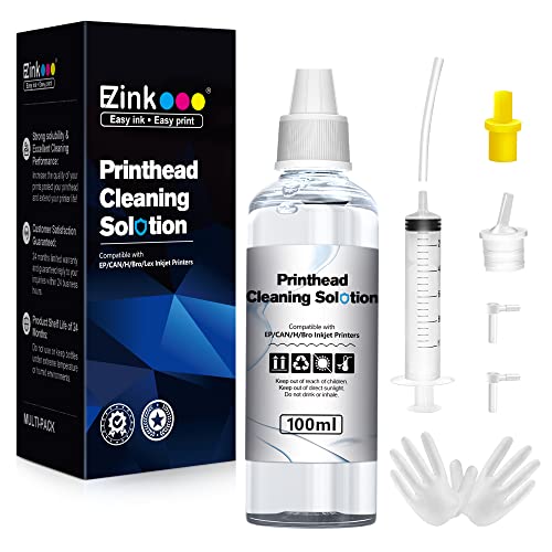 E-Z Ink Printer Cleaning Kit for Epson Ecotank Printer, Printerhead Cleaning kit for HP/Canon/Brother Inkjet Printers, Printhead Cleaning Solution