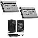 UltraPro LI-50B Battery 2-Pack Bundle 1000mAh Digital Video Batteries with Rapid Travel Charger for Select Olympus Cameras Including SH-25MR