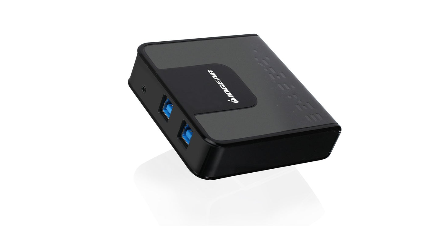 IOGEAR 4x2 USB 3.0 Peripheral Sharing Switch - Share 4 USB Devices Between 2 Computers - LED Indicators - Cables n Remote Included - PC - MAC