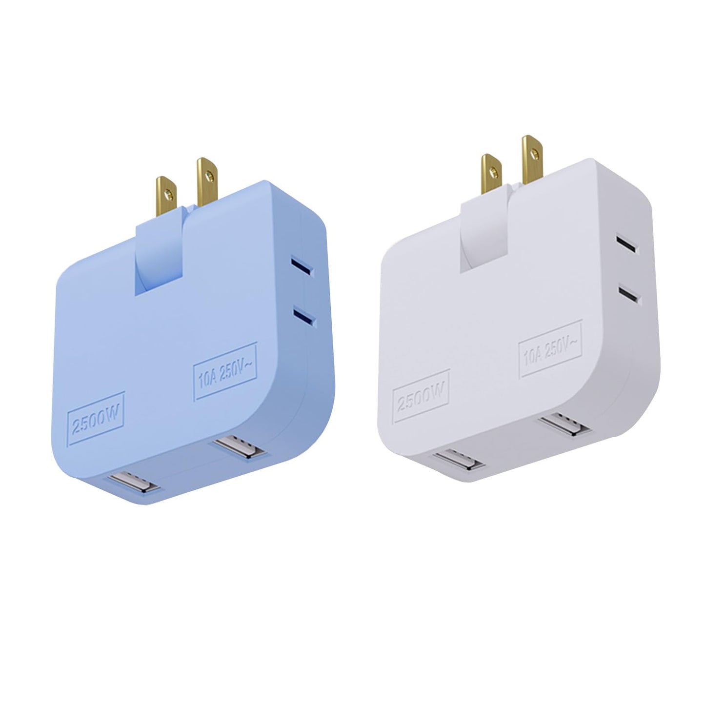 3 Way Flat Wall Plug Extender AC Adapter,Ultra Thin Folding Electrical Outlet Splitter,2-Prong Swivel Rotatable Socket,Perfect for Home and Travel.…