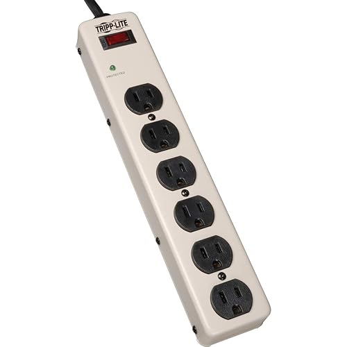 Tripp Lite 6 Outlet Surge Protector Power Strip, 6ft Cord, Industrial, Metal, Lifetime Limited Manufacturer's Warranty (PM6NS)