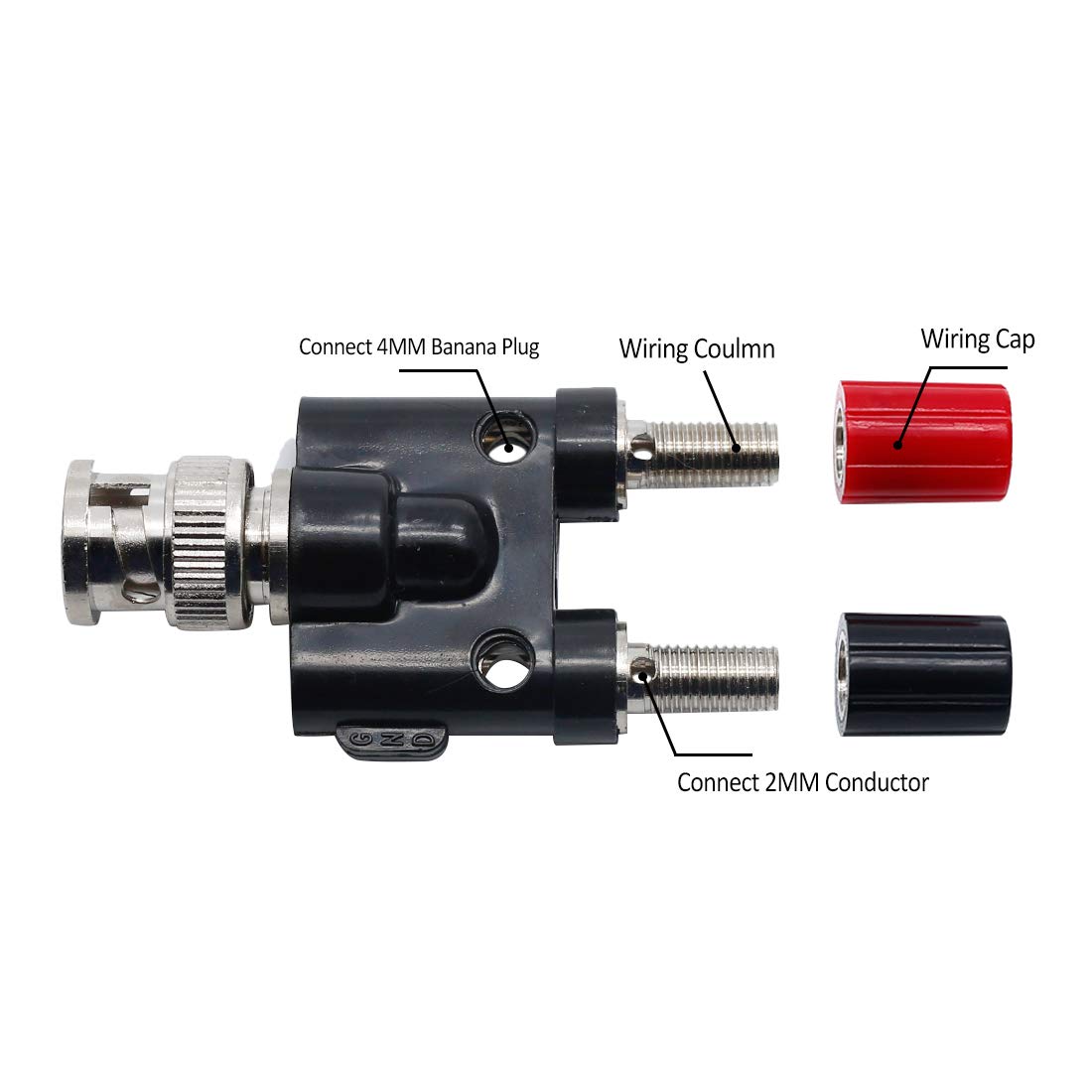 Hxchen 5Pcs BNC Male to Dual 4mm Banana Female Jack Coaxial Binding Post Adapter Connector