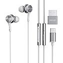 Maxell USB-C Wired Earbuds with USB-A Adapter, Built-in Microphone with Volume and Track Control, Compatible with All Devices with a USB-C and/or…
