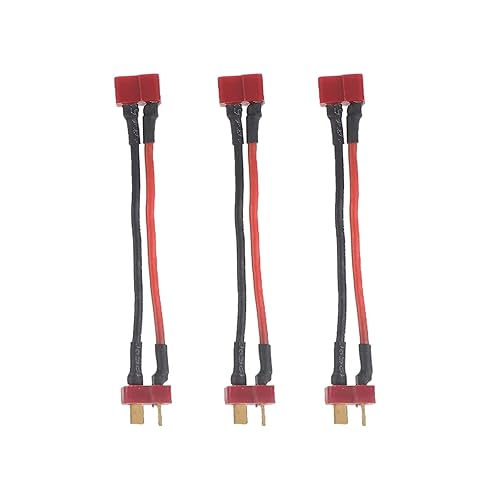 skrnrhrery T Plug Battery Extension Cable with 14awg 10cm Silicone Cord 1 Female to 2 Male Battery Cable for RC LiPO Battery T Plug Connector Female