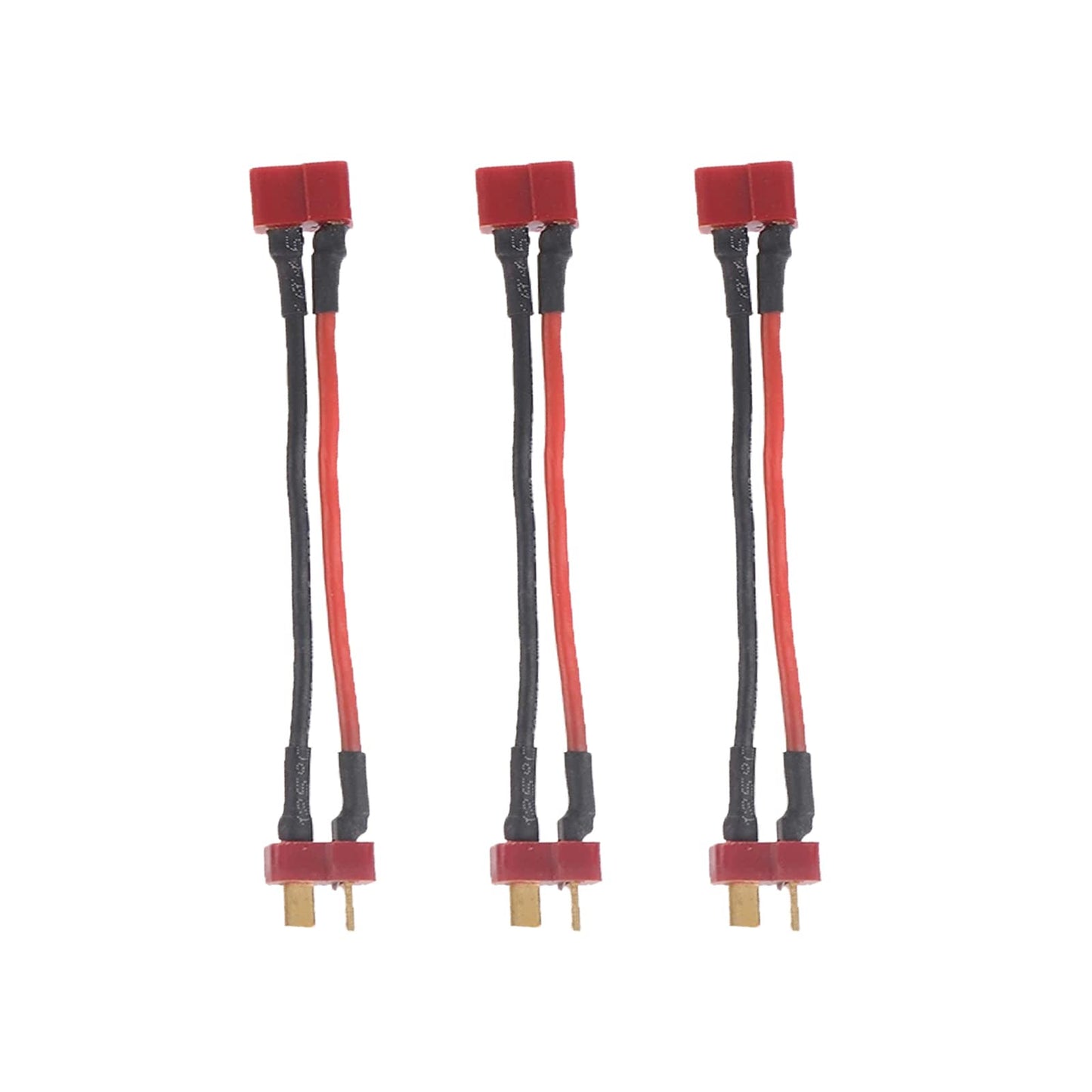 skrnrhrery T Plug Battery Extension Cable with 14awg 10cm Silicone Cord 1 Female to 2 Male Battery Cable for RC LiPO Battery T Plug Connector Female