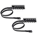 SANTACIN 2 Pack PWM Fan Hub Splitter 1 to 5 Way PC Case Internal Motherboard Fan Power Extension Cable Cord Wire for ATX Computer Case 4-Pin and 3-Pin