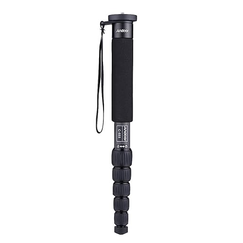 Andoer C-555 155cm/5.1ft Carbon Fiber Camera Monopod Unipod Stick 6-Section with Carry Bag Max. Load 10kg/22Lbs for Nikon Canon Sony A7 Pentax