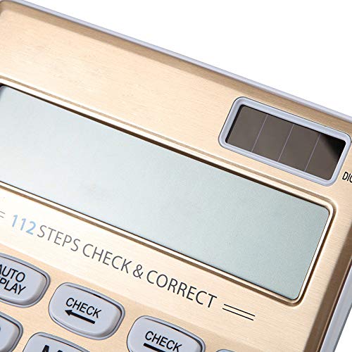 Meichoon Desktop Calculator Standard Function Solar Battery Dual Power with 12 Digit Large LCD Display Basic Calculating Machine for Office/Home