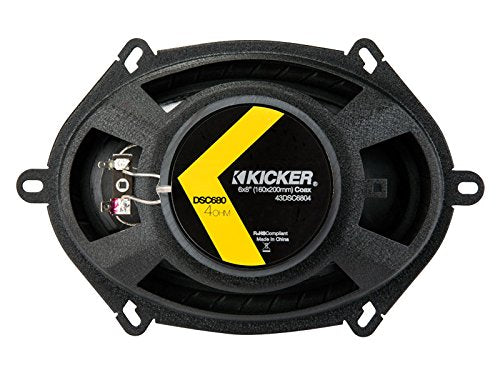 KICKER DSC680 6x8-Inch (160x200mm) Coaxial Speakers, 4-Ohm (Pair)