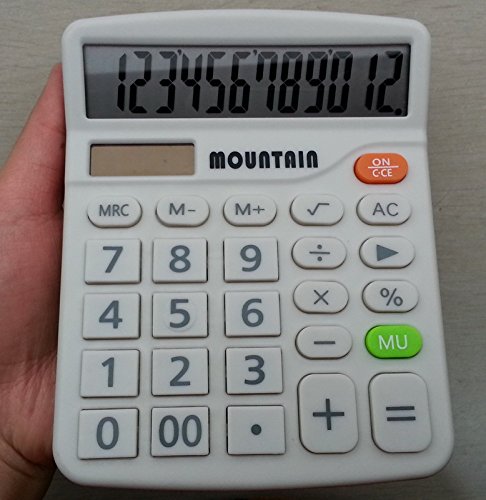 PrimeTrendz 12 Digit Mountain Calculator for Home or Office Universal Functionality and Solar/Battery Powered with Large Buttons(Packaging May Vary