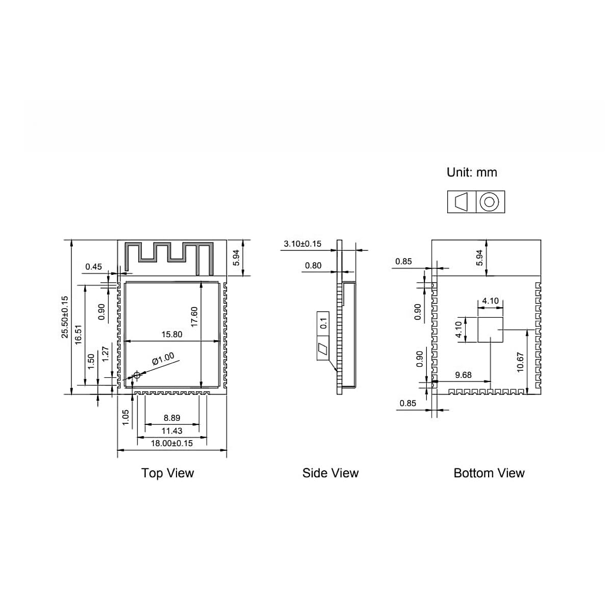 Lubeby Smart ESP-WROOM-32 Dual Core WLAN ESP-32 Bluetooth and WiFi Low Power Module 4M Flash X 5 PCS