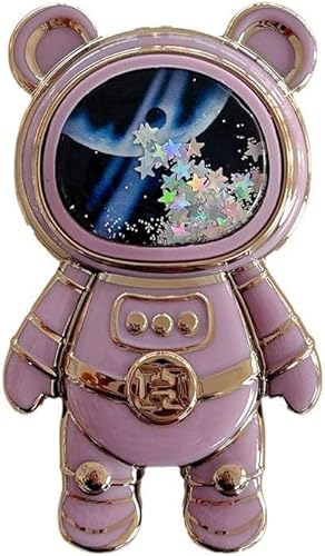WLngtv Cute Astronaut Phone Stand Holder, Universal Compatibility, Adjustable Stand, Hidden Kickstand, 3D Moving Star Sequins, Purple