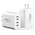 40W USB C Charger Block, 2-Pack, 4 USBC Ports, Type C Wall Plug USB-C Fast Charging, iPhone Charger Adapter Box Cube for iPhone 17, 17 Air, 17 Pro, 17