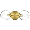 Linea di Liara Angolo Gold Wall Sconce Lighting Fixtures Modern 2-Light Bathroom Vanity Wall Light Fixture for Hallway Bedroom Wall Lighting Globe