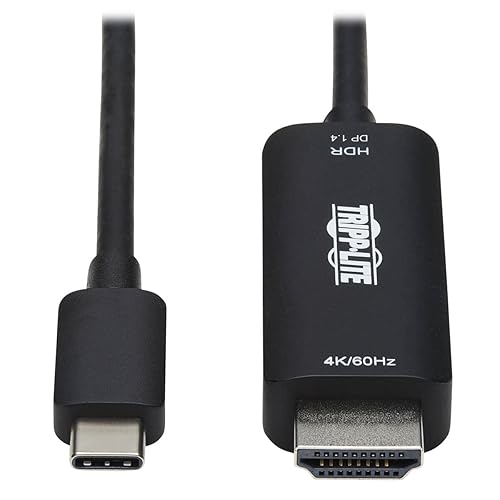 Tripp Lite USB-C to HDMI Adapter Cable, 4K 60 Hz USB C and Thunderbolt 3 to HDMI Cable Adapter, HDR, HDCP 2.2, DP 1.4 Alt Mode, Black, 3 ft