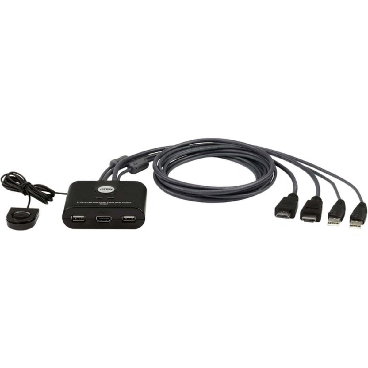 2-Port USB Fhd Hdmi Cable Kvm with Remote Port Selector