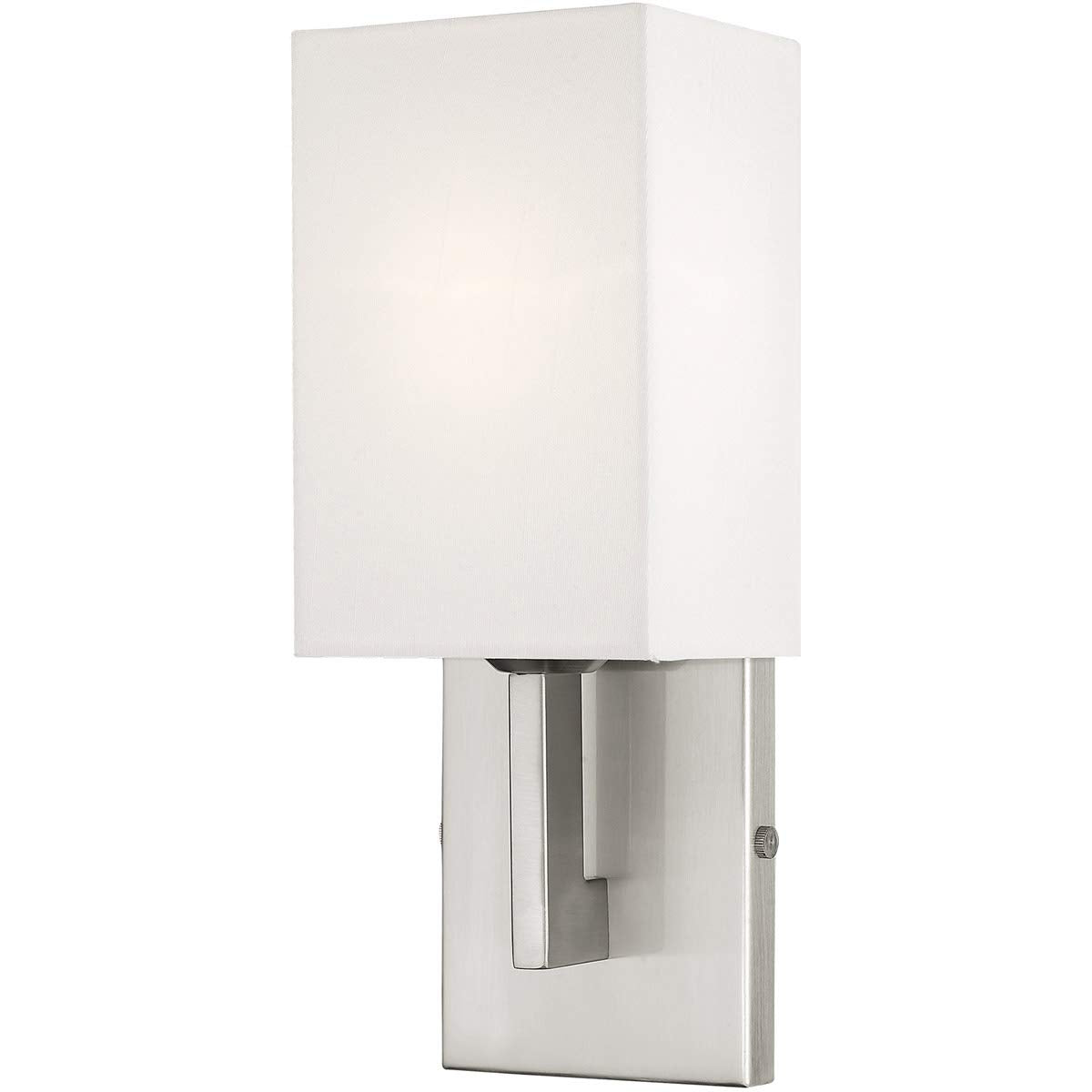 Livex Lighting 51101-91 Transitional One Light Wall Sconce from Hollborn Collection in Pwt, Nckl, B/S, Slvr. Finish, Brushed Nickel