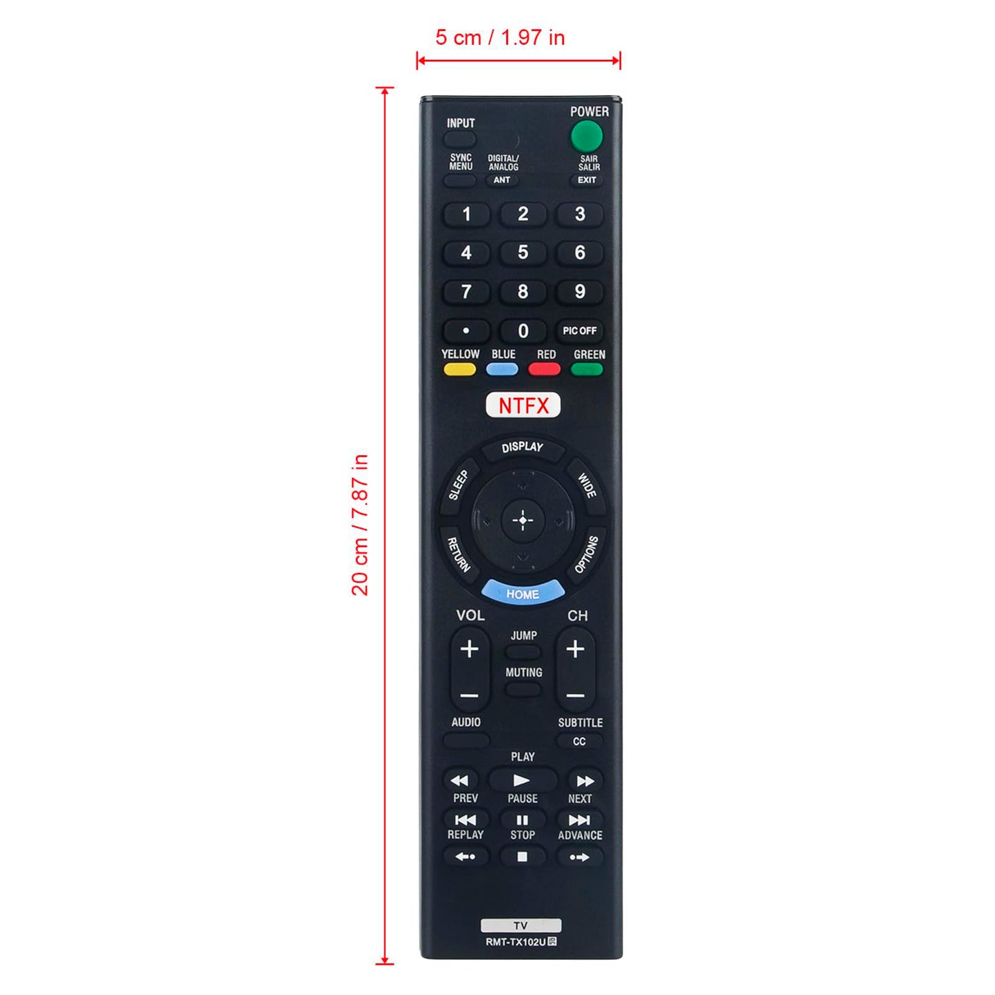 New RMT-TX102U Replaced Remote fit for Sony TV KDL-32R500C KDL-40R510C KDL-40R530C KDL-40R550C KDL-48R510C KDL-48R530C KDL-48R550C 149298011