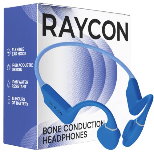 Raycon Bone Conduction Headphones Bluetooth - Open Ear Running Headphones, Sweat & Water-Resistant Earbuds with Mic for Sports & Workouts, 13hr