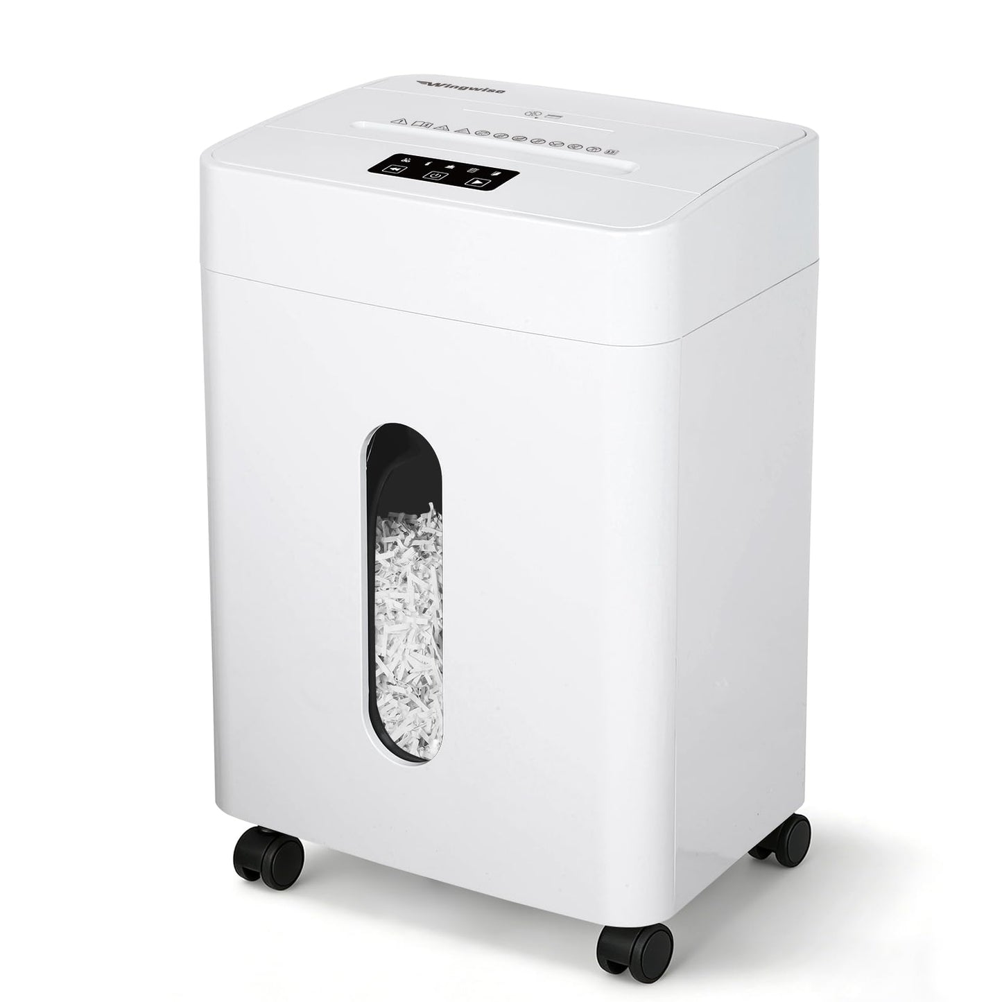 Low Noise 42dB Paper Shredder for Home, 15-Sheet Cross Cut, 30-min Runtime, CD/Credit Card Office Shredder, 6.6 Gallons Wastebasket, P-4 High