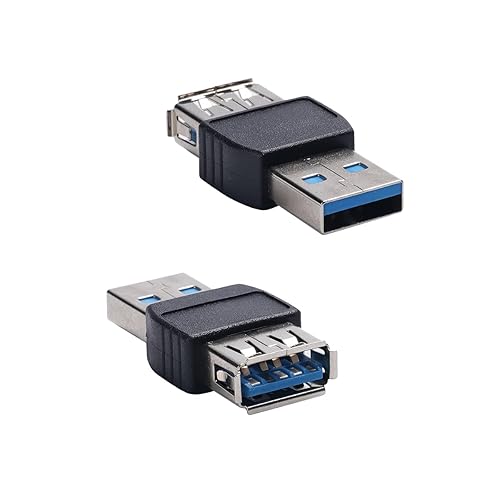 ZJKJHJY USB 3.0 Type A Adapter Superspeed 5Gbps Port Extension Connector Bridge USB Coupler Male to Female Compatible with Laptop Computer Hard Drive…