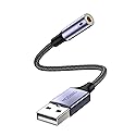 MOSWAG USB to 3.5mm Jack Audio Adapter 0.65Feet/20cm, External Sound Card Support Mic TRRS Headset with 3.5mm Aux Stereo Converter Compatible