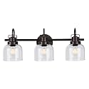 Bronze Bathroom Vanity Lights, 3-Light Vanity Light Fixtures for Bathroom, Oil Rubbed Bronze Vanity Light with Clear Glass Shade, Wall Sconces