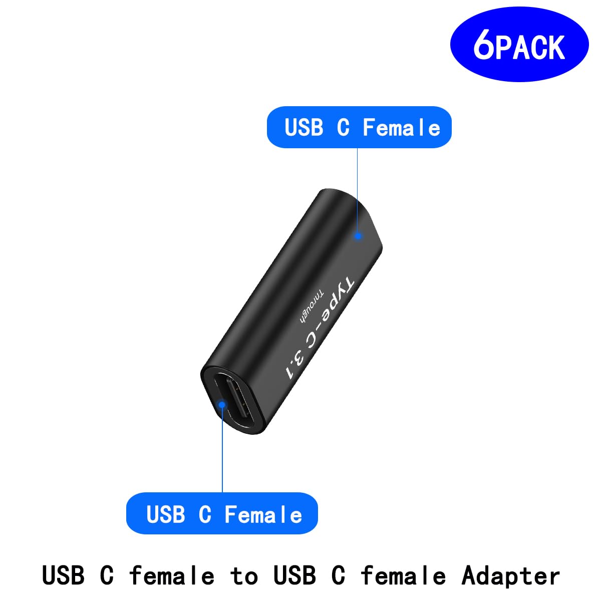 rgzhihuifz Type-C Female to Type-C Female Adapter, Converter, Support Data Synchronization and Charging, Suitable for Mobile Phones, Computers…