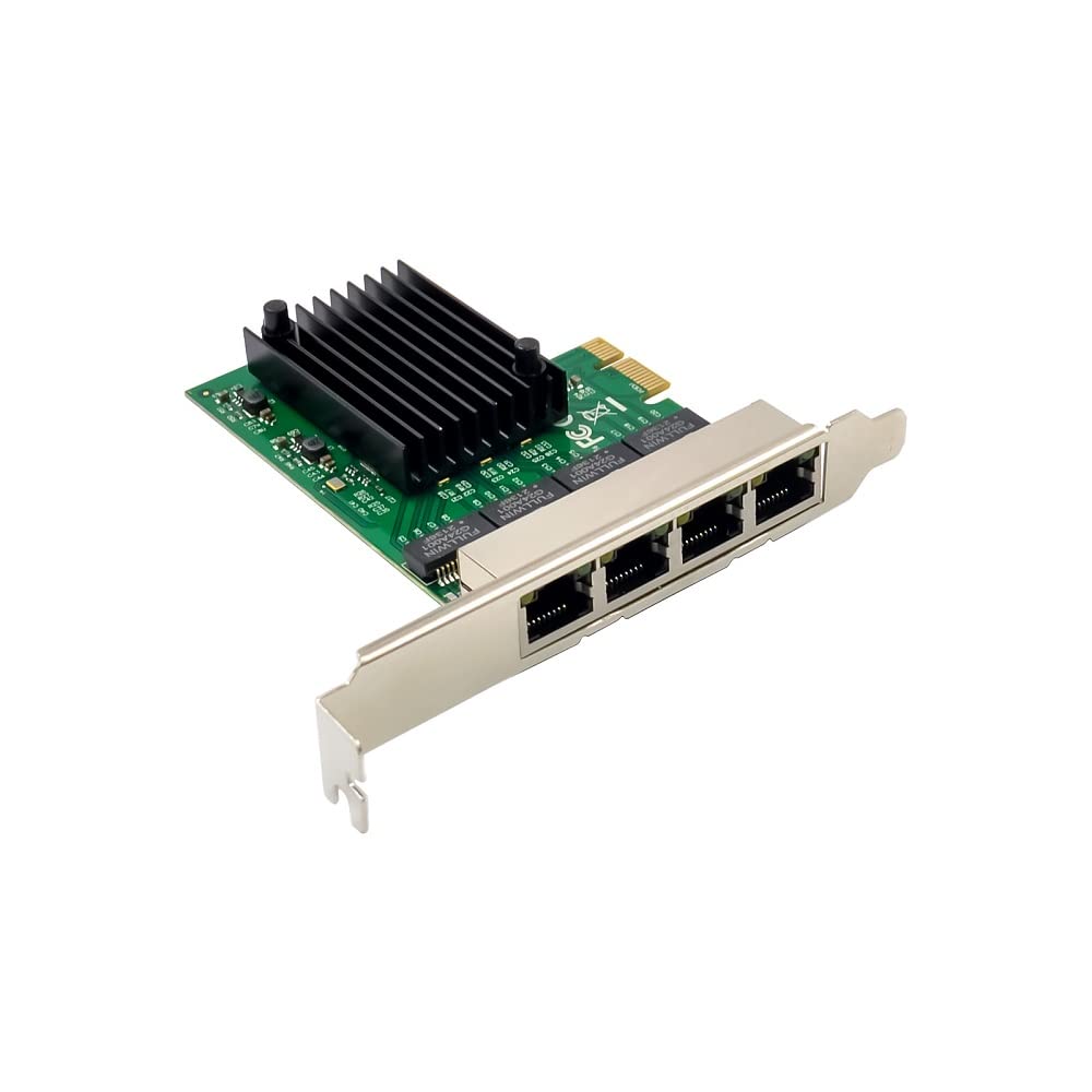 X-MEDIA XM-NA3840 PCI-E 4-Port Quad 10/100/1000Mbps Gigabit Ethernet PCI Express (PCIe x1) Server Network Adapter Card | Realtek RTL8111F Chipset |
